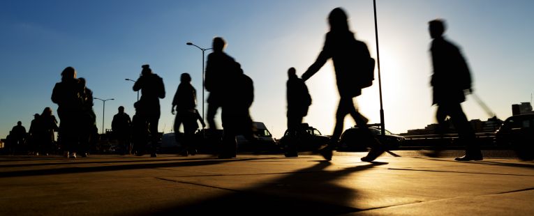 walking business commuters