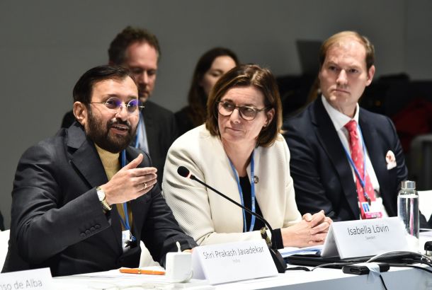 The environment ministers of India and Sweden chairing a LeadIT meeting at COP25