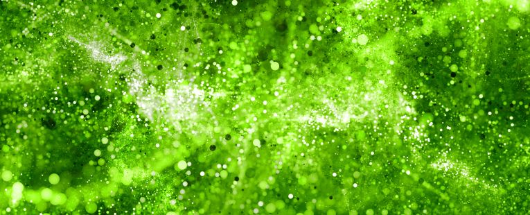 Green glowing vibrant bubbles