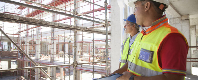 builders on construction site