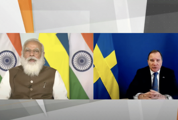 screenshot of Sweden-India virtual summit