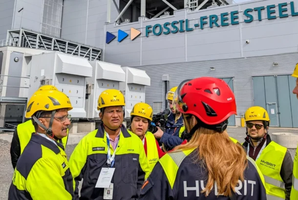 Learning about fossil free steel production at HYBRIT, Luleå, Sweden.