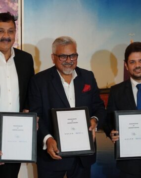 SJR Kutty, Chief Sustainability Officer, Tata Motors, Kamal Bali, President & MD, Volvo Group; Aneesh Jain, India Country Lead, LeadIT