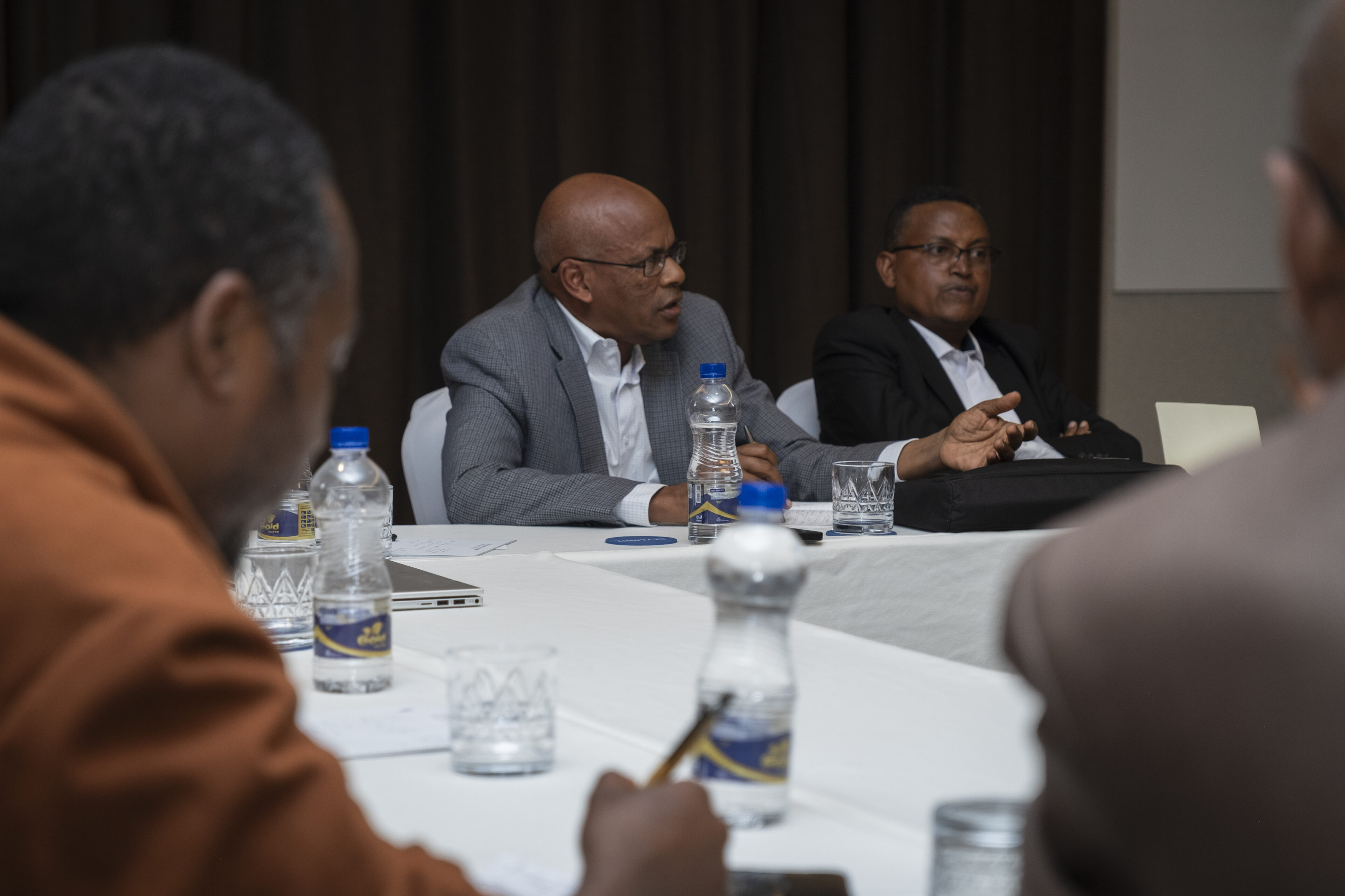 L to R: Basso Assefa Sodere, GM, Cement Technology Consultant; Axumawi Ebuye, PanAfrique Green Energy PLC. Photo: Geremew Tigabu