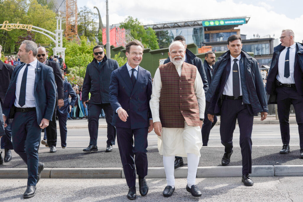 Ulf Kristersson, Prime Minister of Sweden, and Narendra Modi, Prime Minister of India in Gothenburg. Photo: Tom Samuelsson/Government Office
