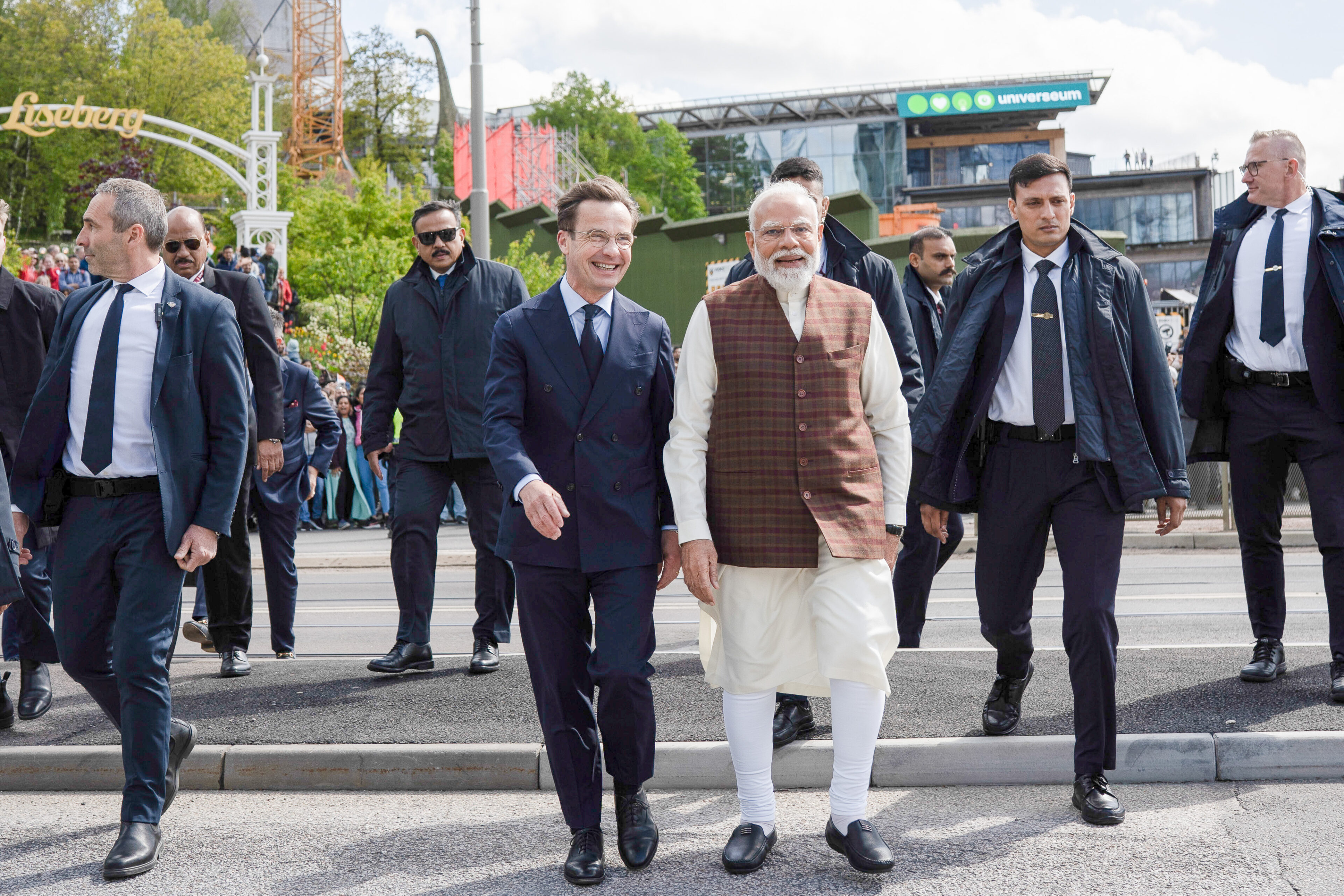 Ulf Kristersson, Prime Minister of Sweden, and Narendra Modi, Prime Minister of India in Gothenburg. Photo: Tom Samuelsson/Government Office